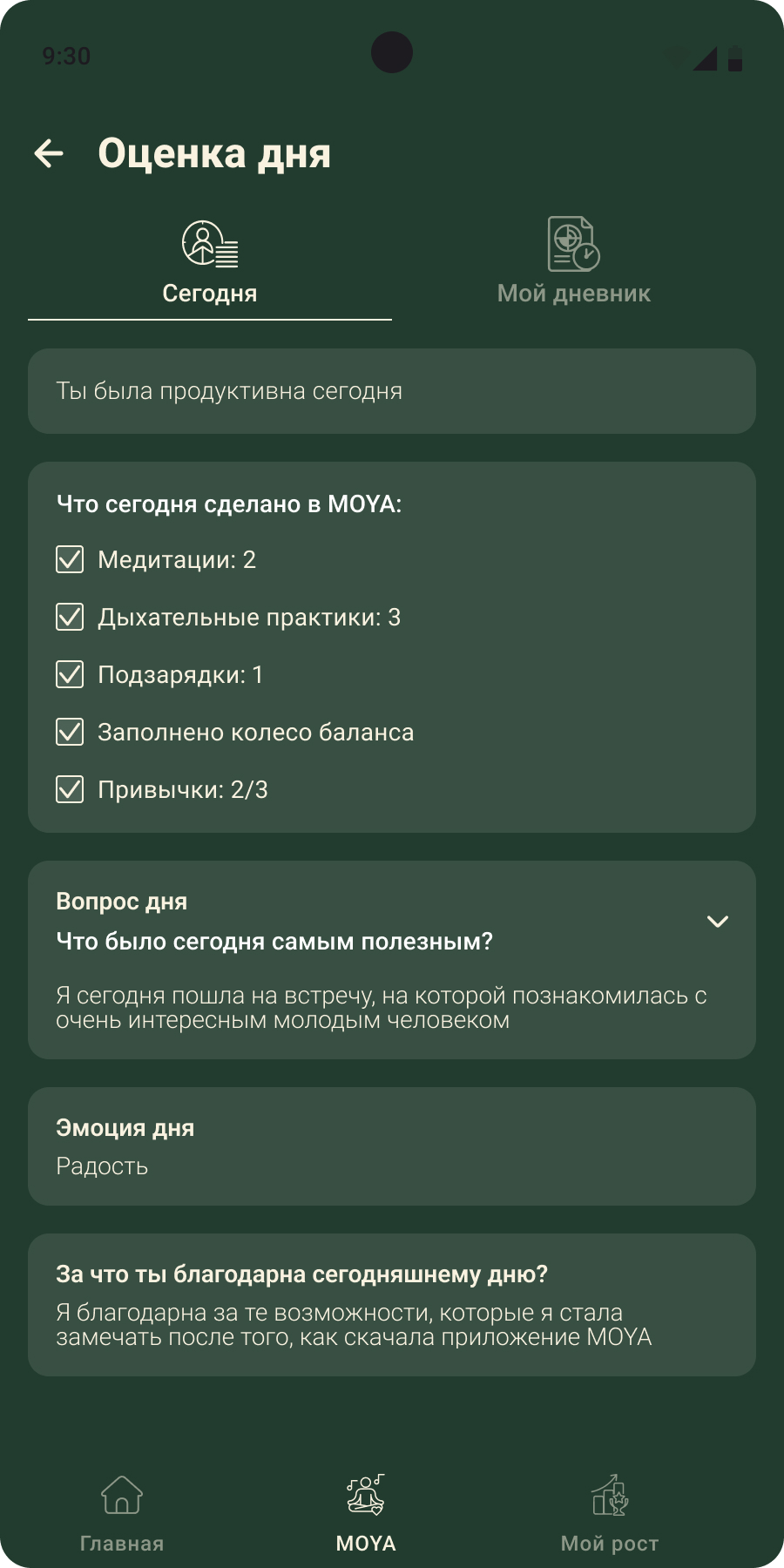 Оценка дня